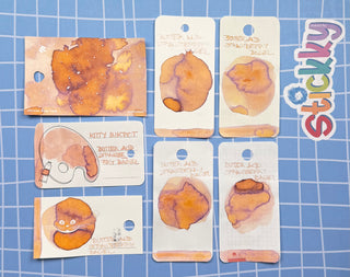 Kitty Inkpot Butter and Strawberry Bagel Fountain Pen Ink Sample