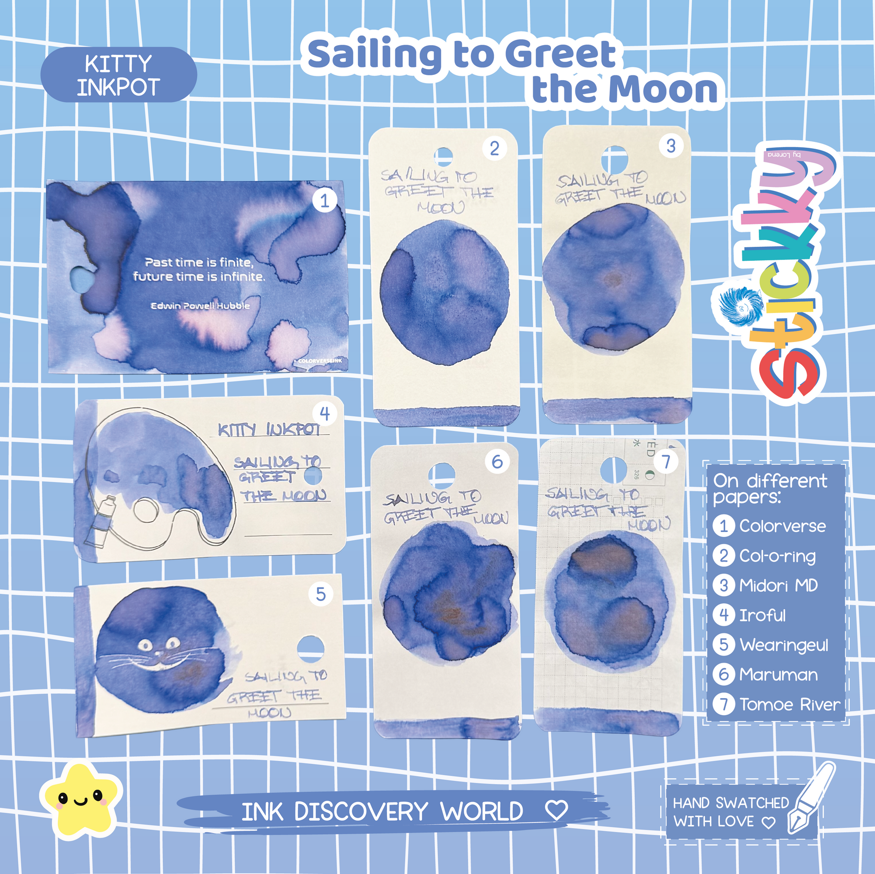 Kitty Inkpot Sailing to Greet the Moon Fountain Pen Ink Sample