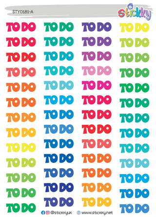 To Do Script — Rainbow Kawaii Planner Stickers | Stickky