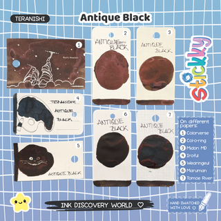 Teranishi Antique Black Fountain Pen Ink Sample