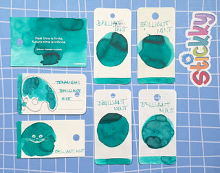 Teranishi Guitar Brilliant Mint Fountain Pen Ink Sample