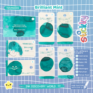 Teranishi Guitar Brilliant Mint Fountain Pen Ink Sample