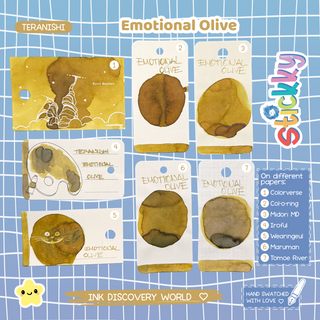 Teranishi Emotional Olive Fountain Pen Ink Sample