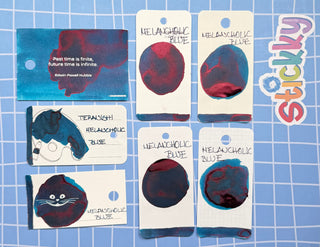 Teranishi Melancholic Blue Fountain Pen Ink Sample