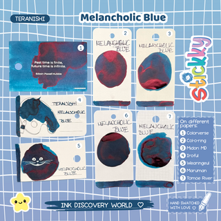 Teranishi Melancholic Blue Fountain Pen Ink Sample
