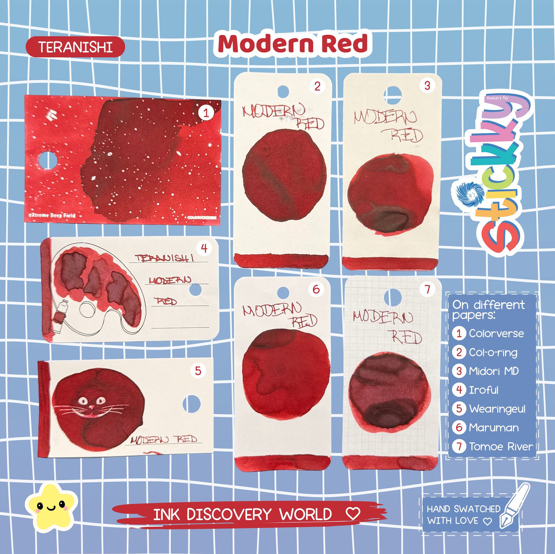 Teranishi Modern Red Fountain Pen Ink Sample