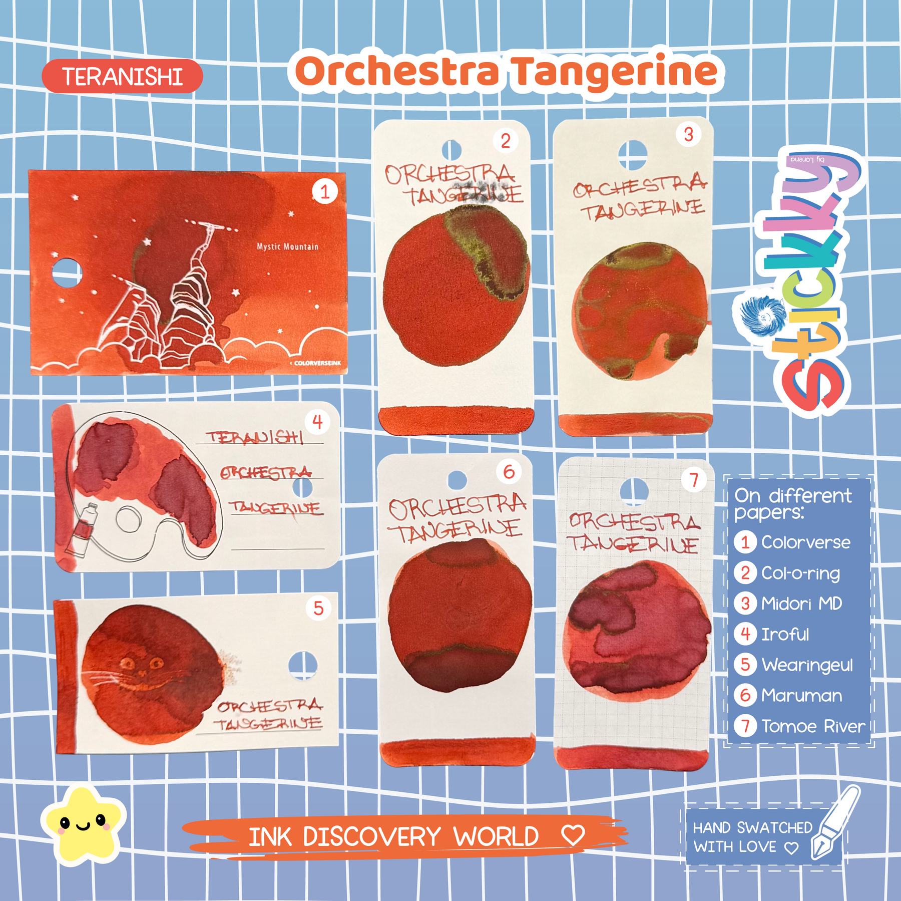 Teranishi Orchestra Tangerine Fountain Pen Ink Sample