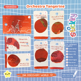 Teranishi Orchestra Tangerine Fountain Pen Ink Sample