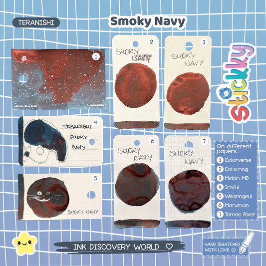 Teranishi Smoky Navy Fountain Pen Ink Sample