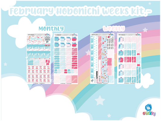 February Stickky Planner Kit - Hobonichi Weeks✨