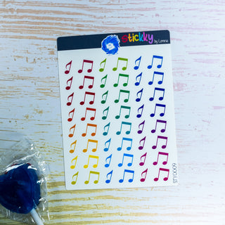 Music Notes Stickers Sheet