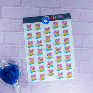 Swimming Girl Stickers Sheet
