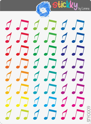Music Notes Stickers Sheet