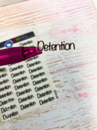 Detention Script Planner Transparent Stickers Sheet