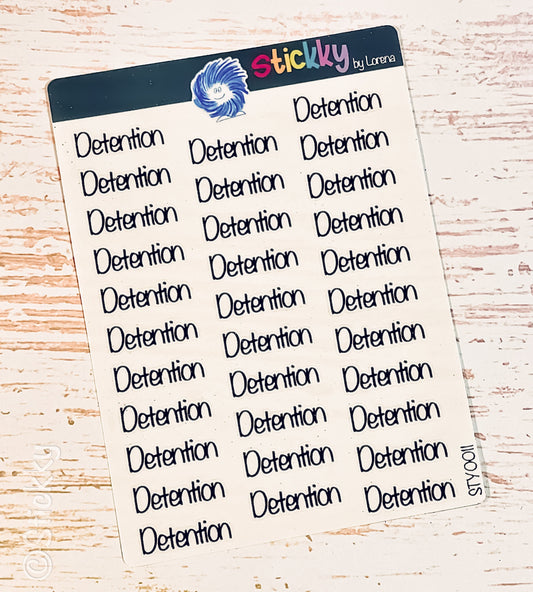 Detention Script Planner Transparent Stickers Sheet