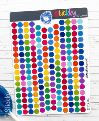 Little Dots Circles Bullets Planner Stickers Sheet.-