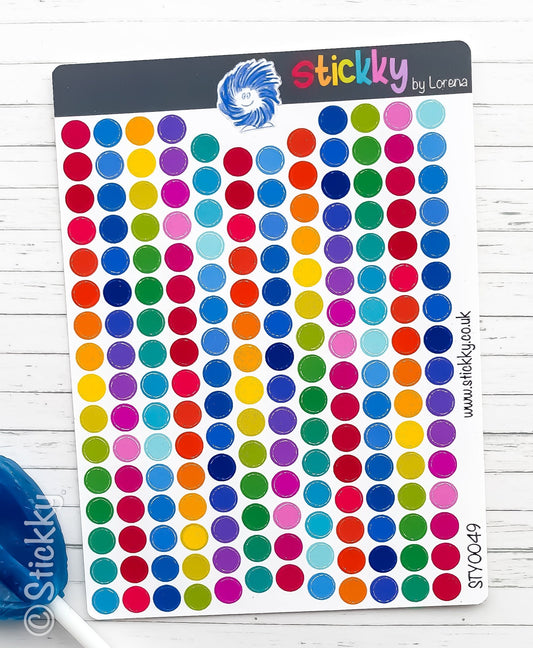 Little Dots Circles Bullets Planner Stickers Sheet.-