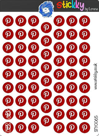 Social Media Pinterest Logo Stickers Sheet.-