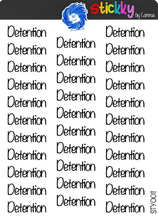 Detention Script Planner Transparent Stickers Sheet