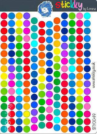 Little Dots Circles Bullets Planner Stickers Sheet.-