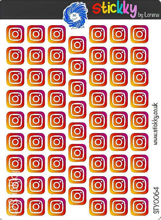 Social Media Instagram Logo Stickers Sheet.-