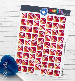 Social Media Instagram Logo Stickers Sheet.-