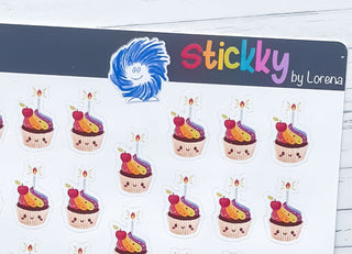 Birthday Cupcake Stickers Sheet.-