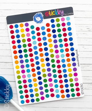 Little Dots Circles Bullets Planner Stickers Sheet.-