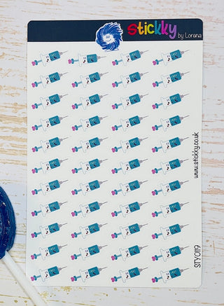Cute Syringe Stickers Sheet.-