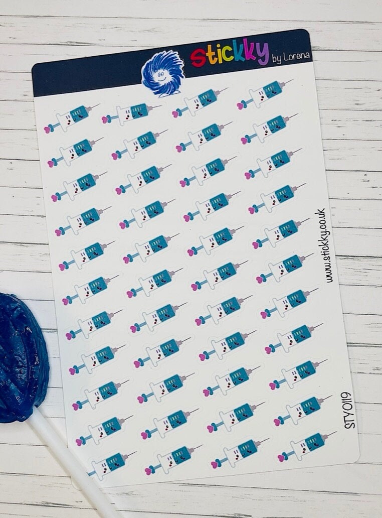 Cute Syringe Stickers Sheet.-