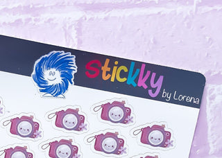 Camera Photo Stickers Sheet.-