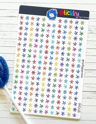Cute Crazy Asterisk Bullets Planner Stickers Sheet.-
