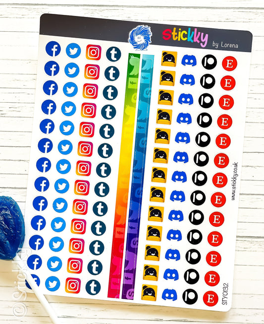 CUSTOM Your Social Media Mix Stickers Sheet.-