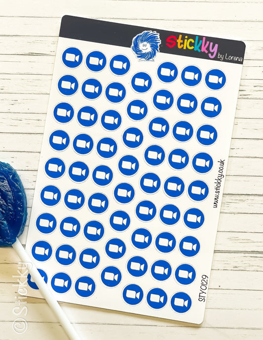Social Media Zoom Logo Stickers Sheet.-