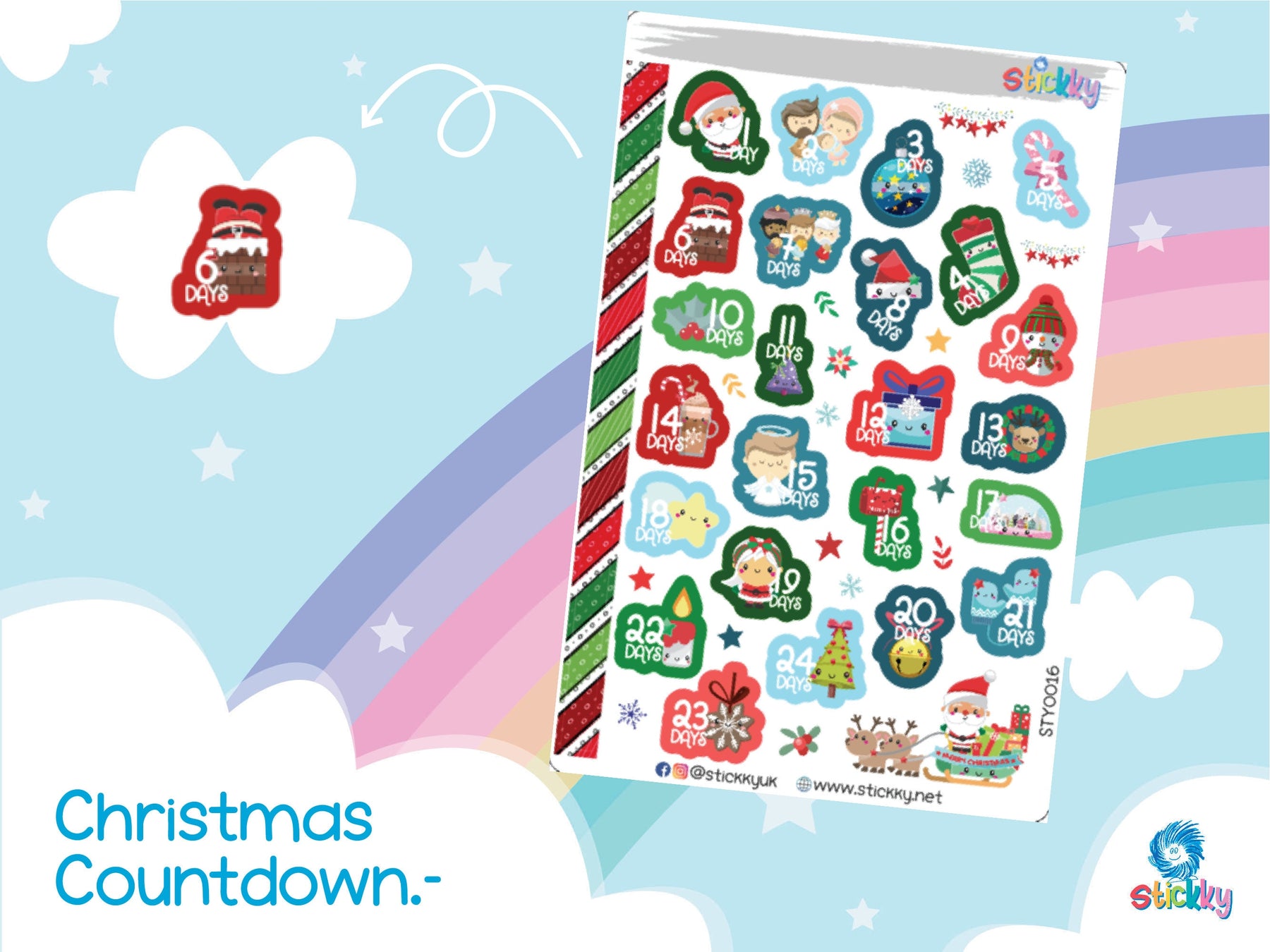 Christmas Countdown Stickers