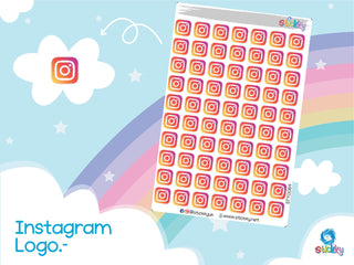 Social Media Instagram Logo Stickers Sheet.-