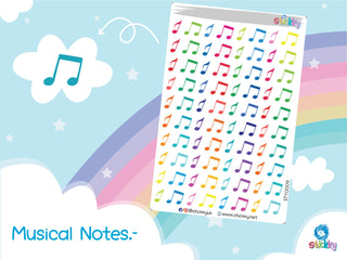 Music Notes Stickers Sheet