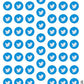 Social Media Twitter Logo Stickers Sheet.-