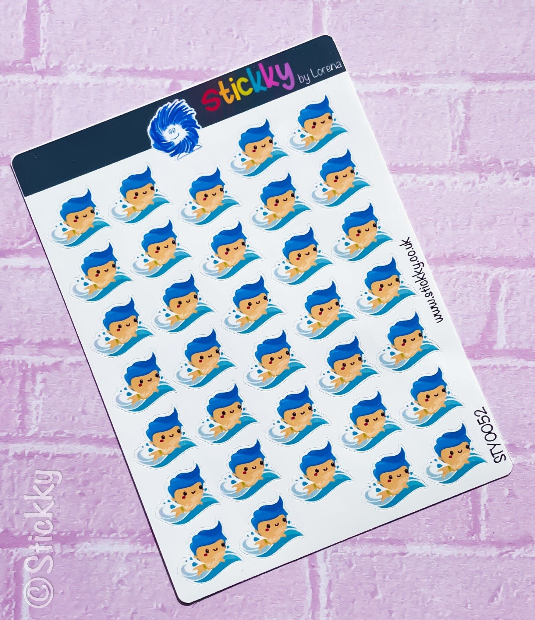 Swimming Boy Stickers Sheet