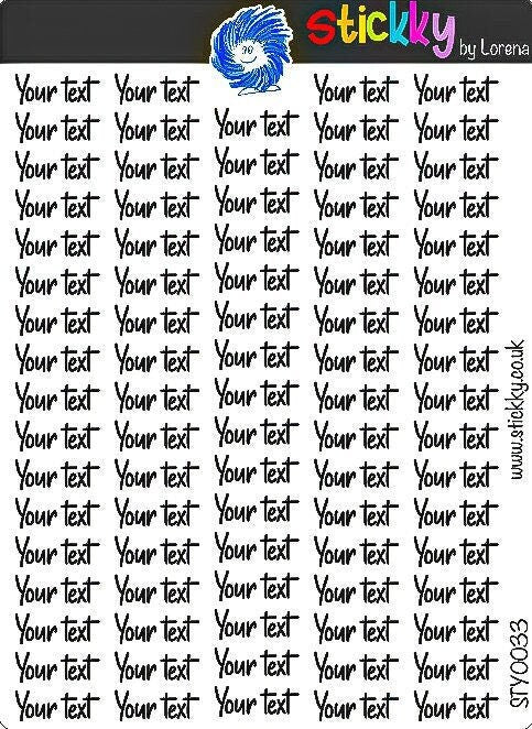 CUSTOM Words functional planner stickers - Mini Scripts 1.-