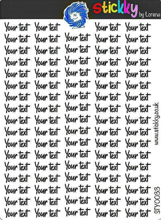 CUSTOM Words functional planner stickers - Mini Scripts 1.-