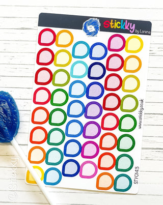 Cute Teardrop Bullets Planner Stickers Sheet.-