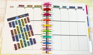 Days of the Week Script Planner Stickers Sheet