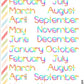 Hobo Techo Original Months of the Year at Glance Script Planner Stickers Sheet.-