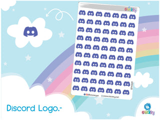 Social Media Discord Logo Stickers Sheet.-