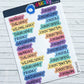 Days of the Week Script Planner Stickers Sheet