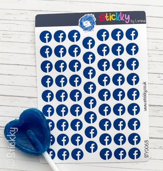 Social Media Facebook Logo Stickers Sheet.-
