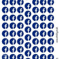 Social Media Facebook Logo Stickers Sheet.-