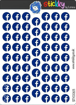 Social Media Facebook Logo Stickers Sheet.-