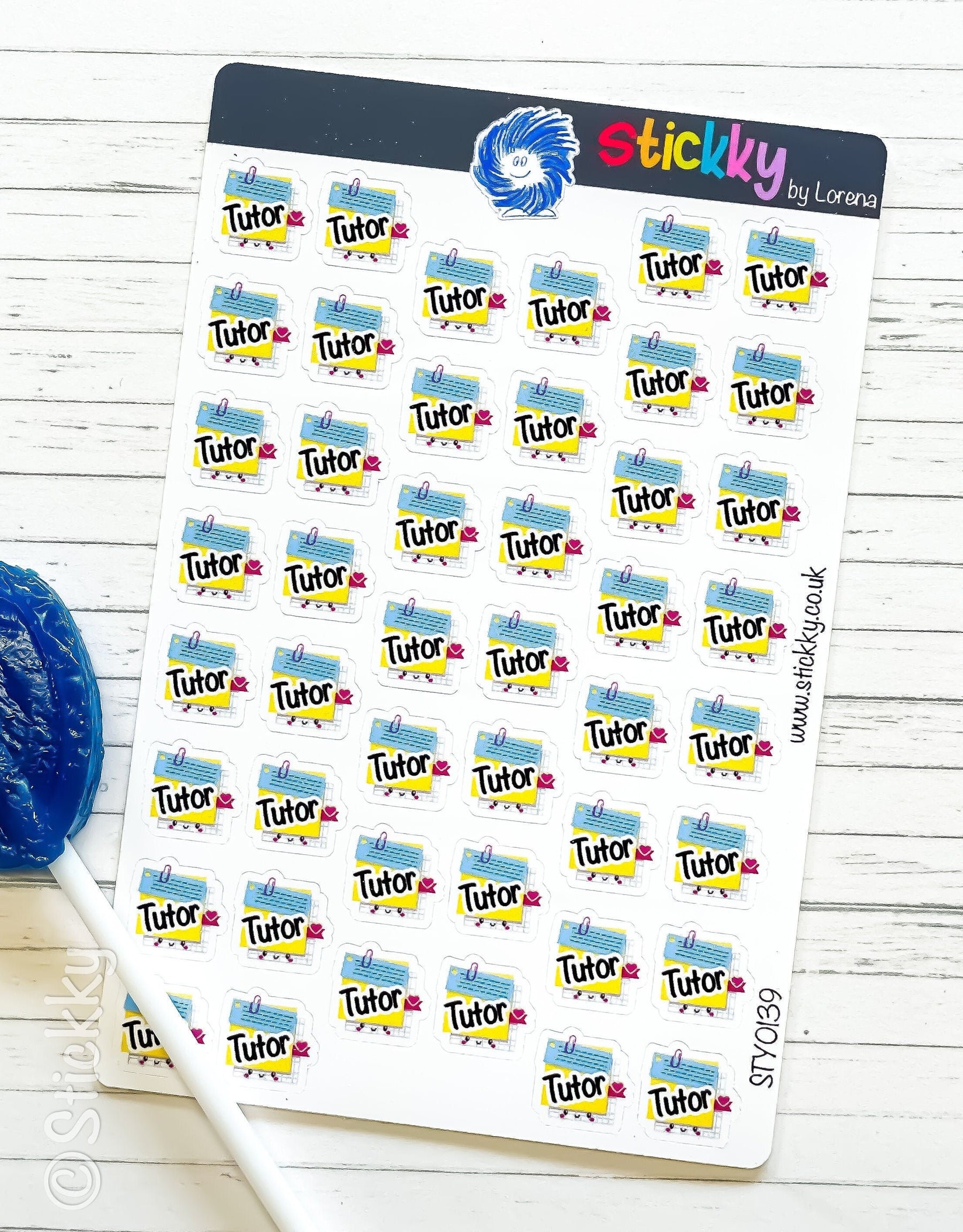Cute Tutor Post-it Stickers Sheet.-